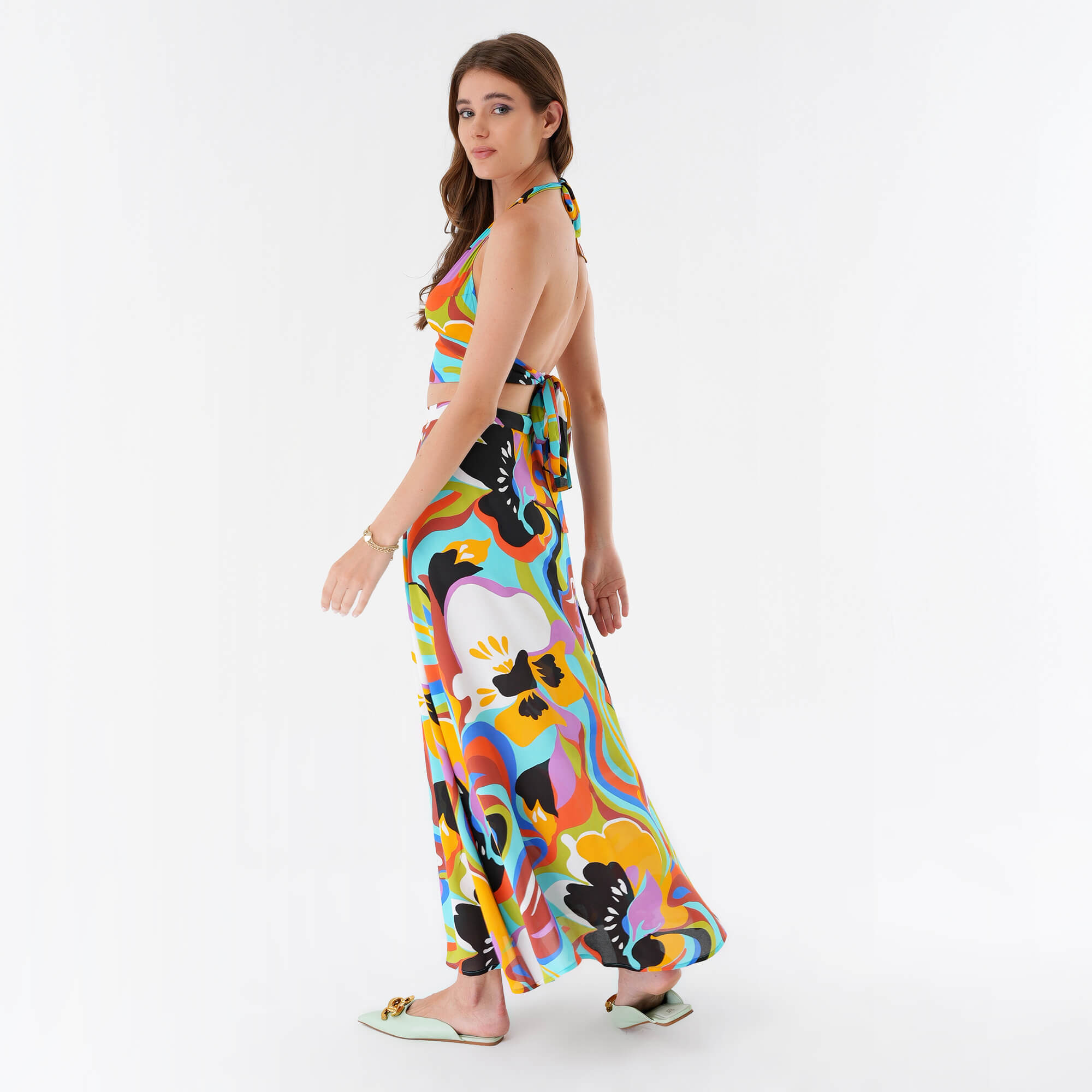 Etro - Abstract Printed Gonna Mare Wrap Maxi Skirt & Top IT44